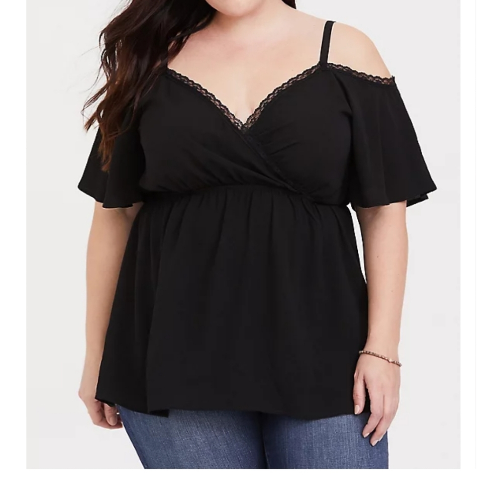 Torrid Off the Shoulder Sheer Top